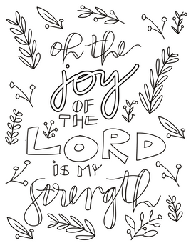 Bible Verse Coloring -  Nehemiah 8 10
