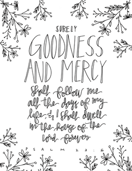 Bible Verse Coloring -  Psalm 23 6