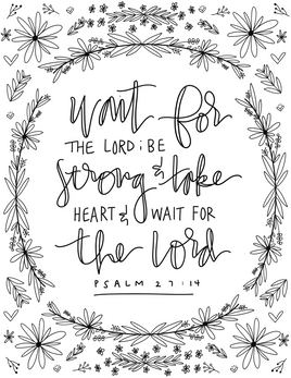 Bible Verse Coloring - Psalm 27 14