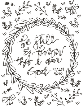 Bible Verse Coloring -  Psalm 46 10