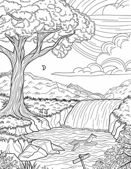 Biblical_Waterfall_and_Rainbow_Bible_Coloring