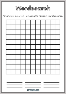 Blank Wordsearch Activity