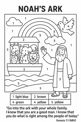 GFG Color By Number - Noah's Ark w Noah