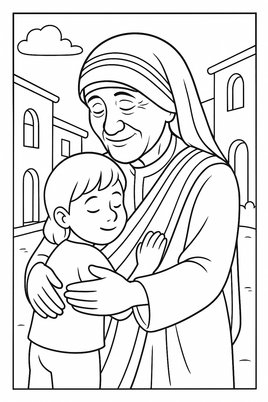 GFG Coloring - The Saints - Heroes of Faith - Saint Teresa of Calcutta (Mother Teresa) – Servant of the Poor