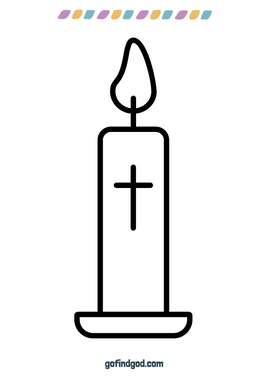 Coloring - Cross on a candle