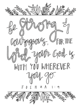 Bible Verse Coloring -   Joshua 1 9