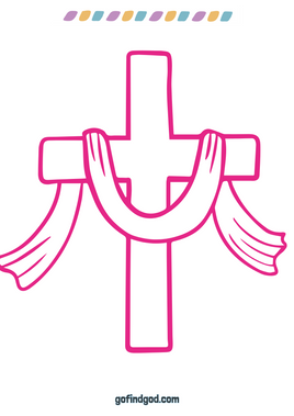 Easter Coloring - Cross with Sash
