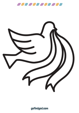 Easter Coloring - Dove with Ribbon