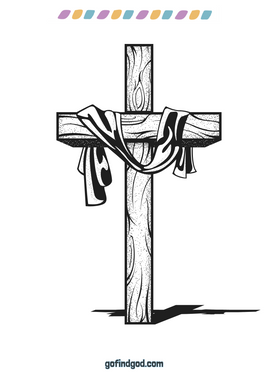 Easter Coloring - Draped Cross