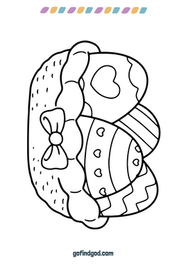 Easter Coloring - Eggs in a Basket