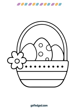 Easter Coloring - Eggs in basket