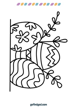 Easter Coloring - Eggs with Branches