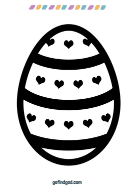 Easter Coloring - Hearts Egg