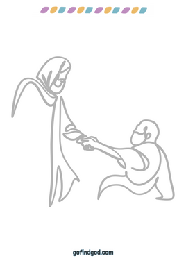 Easter Coloring - Jesus Helping Hand