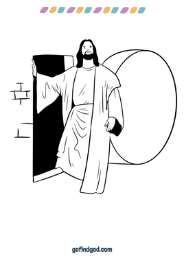 Easter Coloring - Jesus Leaves the Tomb