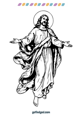 Easter Coloring - Jesus Open Arms
