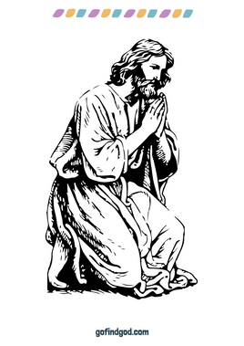 Easter Coloring - Jesus Praying