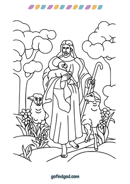 Easter Coloring - Jesus in the Garden