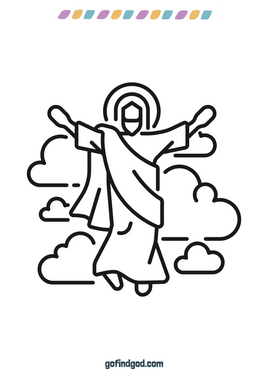Easter Coloring -Jesus resurection from tomb walking