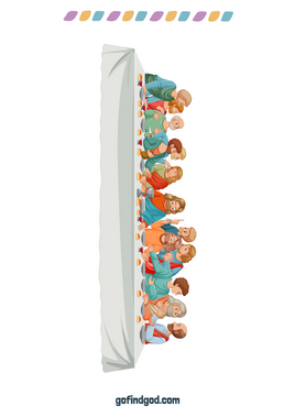 Easter Coloring - Last Supper Cartoon