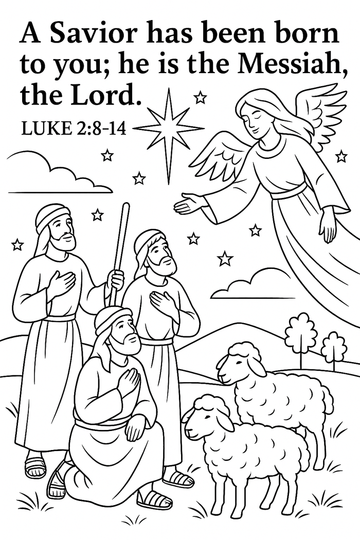 GFG Christmas Coloring - Luke 2 8 14| gofindgod.com