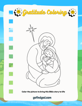 Gratitude Journal for Kids -  Gratitude Coloring  Mary & Joseph