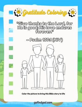 Gratitude Journal for Kids -  Gratitude Coloring  Psalm 107