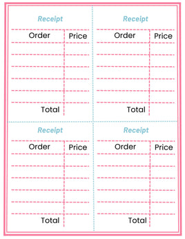 Role-Play - Ice Cream Shop - Receipt