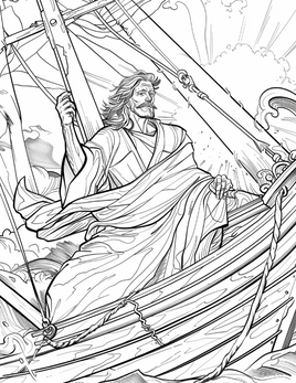 Jesus Calming the Storm Bible Coloring