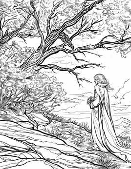 Jesus Holding Flowers Bible Coloring