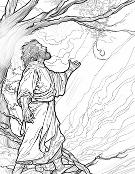 Jesus Walking on the Water Bible Coloring