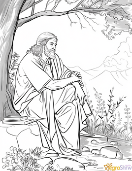 Jesus_Bid_in_die_Tuin_Bybel_Inkleur