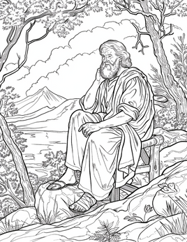 Moses_Sits_on_the_Rock_Bible_Coloring