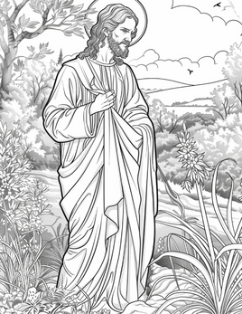 Jesus in the garden Coloring