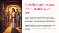 Matthew 23:1-39 -The Hypocrisy of the Pharisees and Teachers of the Law