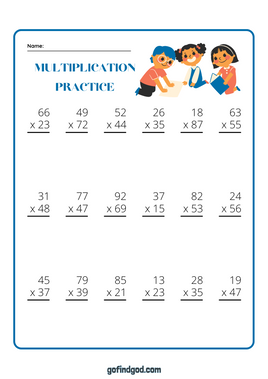 Math Activity Worksheets - 2 Digit Multiplication