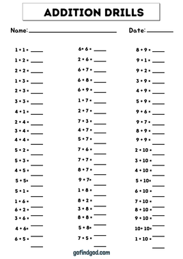 Math Activity Worksheets - Single Digit Addition
