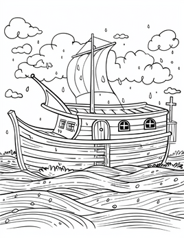 Noahs_Ark_in_Rain_Bible_Coloring