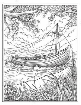 Peaceful_Boat_on_Water_Bible_Coloring