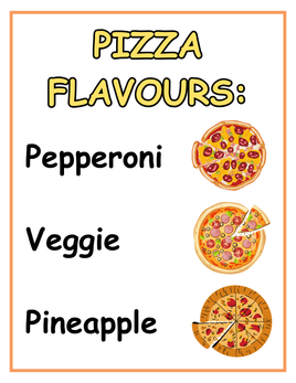Role-Play - Pizza Shop Theme - Pizza Flavours