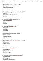 Old Testament Multiple Choice Quizzes (20 in total) - Ages 6-8