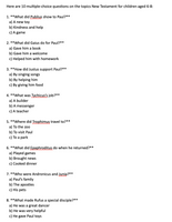 Old Testament Multiple Choice Quizzes (20 in total) - Ages 6-8
