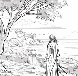 Bible Coloring -Jesus on the shore