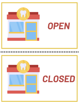 Role-Play - Dentist Theme - Open Closed Sign