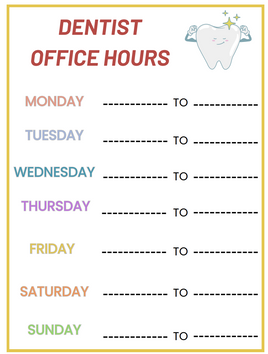Role-Play - Dentist Theme -  Office Hours