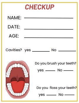 Role-Play - Dentist Theme - Chack up card