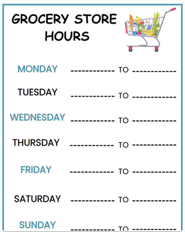 Role-Play - Grocery Shop - Store Hours