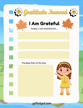 Gratitude Journal for Kids - I am Grateful