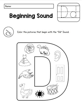 🎨 A-Z Beginning Sounds Alphabet Coloring Set – Fun Phonics Practice!