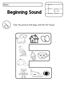 🎨 A-Z Beginning Sounds Alphabet Coloring Set – Fun Phonics Practice!